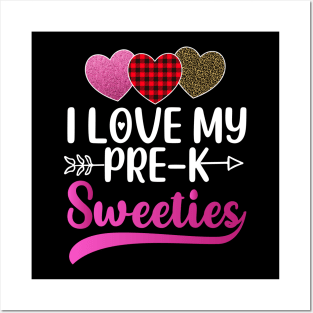 I Love My Pre-K Sweeties Hearts Valentines Day Teacher Gift Posters and Art